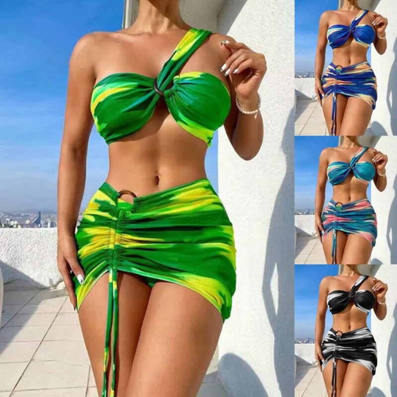 bikini 3 pièces asymétrique