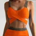 bikini taille haute orange