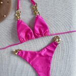 bikini rose chaine dorée